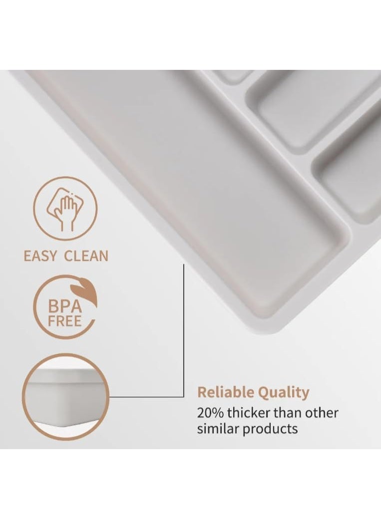 Non expandable drawer organizer, 5-compartment cutlery tray, plastic cutlery rack for forks and knives - Image 3